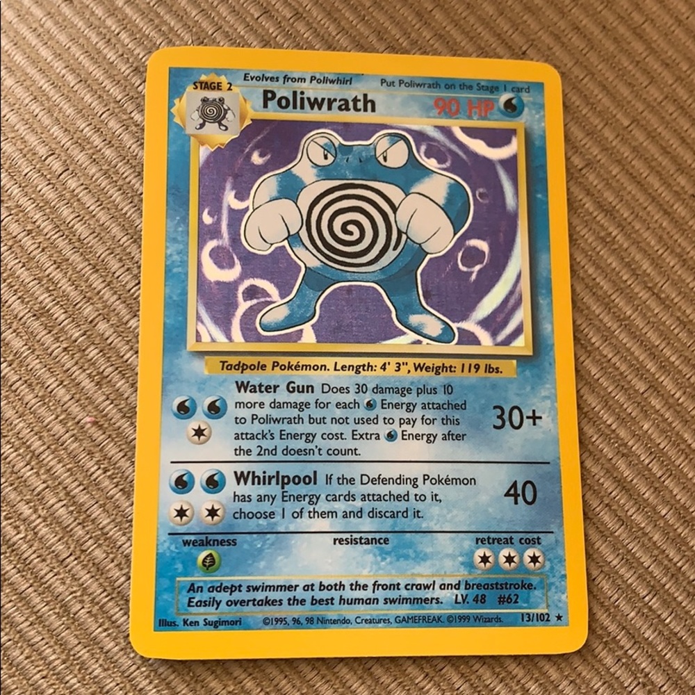 Holo Poliwrath Pokémon card